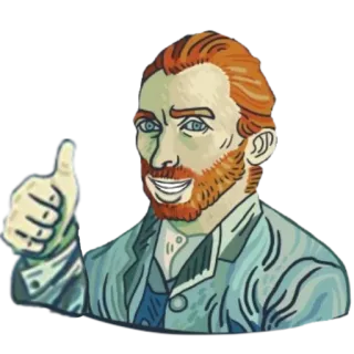 👍 44e11ae2 Vincent van Gogh ゴッホ, いいね, アーティスト, アート, ポートレート whatsapp sticker