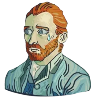 👀 9dcb6cd4 Vincent van Gogh ポートレイト, 悲しい, 泣く, アーティスト, ゴッホ, 赤毛, 髭 whatsapp sticker