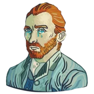 😭 c810d46a Vincent van Gogh ゴッホ, アーティスト, 絵画, 肖像画, 泣く whatsapp sticker