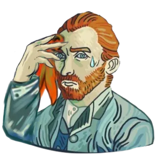 😰 cc87717f Vincent van Gogh ゴッホ, 画家, 絵画, 汗, 表情, 肖像画 whatsapp sticker