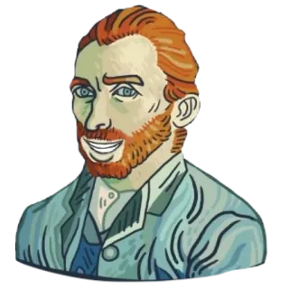 😁 d2eaa413 Vincent van Gogh ゴッホ, アーティスト, 肖像画, アート, 画家 whatsapp sticker