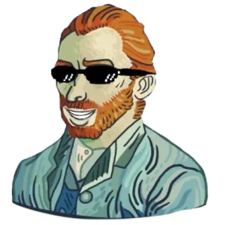 😎 fc62def3 Vincent van Gogh ゴッホ, アーティスト, 眼鏡, 肖像画 whatsapp sticker