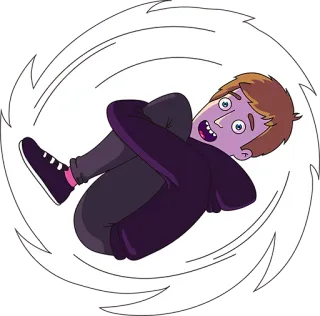 😃 74b2ab1c мультфильм, вихрь, торнадо, человек, испуганный, стикер, иллюстрация telegram sticker