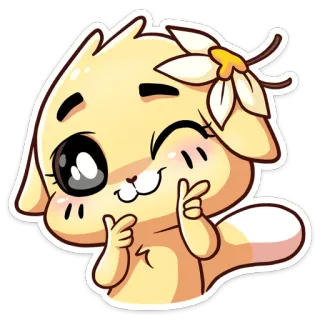 😉 459c6a35 แมว, น่ารัก, ดอกไม้, คาวาอิ, การ์ตูน telegram sticker