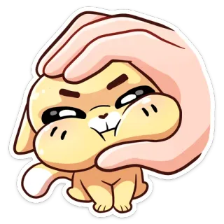 😶 a9db511b การ์ตูน, น่ารัก, สัตว์, มือ, บีบ, แก้ม telegram sticker