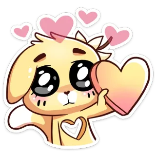 ❤️ e0a2c543 สุนัข, หัวใจ, น่ารัก, การ์ตูน, ความรัก, สติกเกอร์, สัตว์ telegram sticker