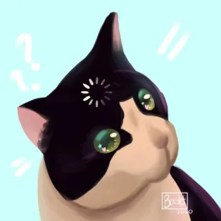 🌟 de321c27 แมว, สัตว์, สัตว์เลี้ยง, คำถาม, ภาพประกอบ, ดิจิทัลอาร์ต telegram sticker