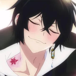 💎 3af8ec5b Anime, Charakter, lächelnd, Rosen-Tattoo, Sanduhr-Ohrring whatsapp sticker