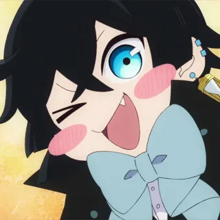 💎 64fbe911 Anime, Cartoon, Süß, Charakter, Zwinkernd, Lächelnd whatsapp sticker