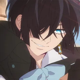 ♟ 67bed17e Anime, Charakter, Lächeln, Hübsch, Manga, Blaue Augen whatsapp sticker