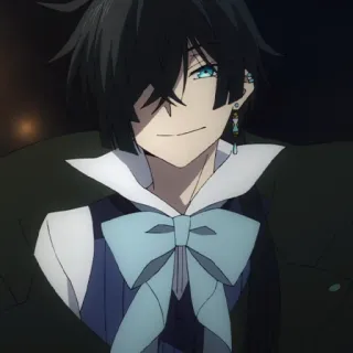 💎 fbaf35a1 Anime, Mann, blaue Augen, schwarze Haare whatsapp sticker