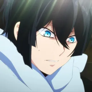 🌐 3b688dbf Animé, Manga, Personnage, Expression, yeux bleus, cheveux noirs telegram sticker