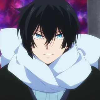 🌐 598d9b3a animé, personnage, cheveux noirs, yeux bleus telegram sticker