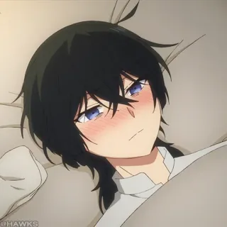 💎 3f6546fe @HAWKS 动漫, 角色, 躺, 床 telegram sticker