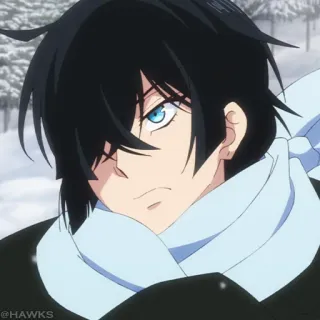 💎 6ed020b8 @HAWKS 动漫, 男孩, 冬天, 围巾 telegram sticker