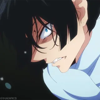 💎 ee6a895e @HAWKS 动漫, 生气, 特写, 脸, 沮丧, 角色, 皱眉 telegram sticker