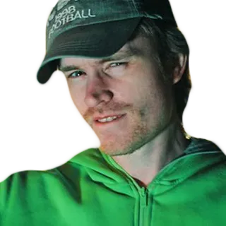 😻 2da6391d 1998 FOOTBALL man, hat, football, green, hoodie telegram sticker