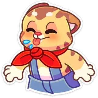 😝 9de25850 cartoon, kat, dier, schattig, sticker, kawaii telegram sticker