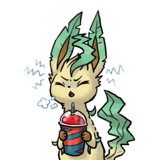 🍦 6c588e4b Leafeon Pokemon pokemon, leafeon, icee, es serut, minuman whatsapp sticker