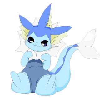 🐟 8ecb4f5a Vaporeon Pokémon vaporeon, pokemon, imut, biru whatsapp sticker