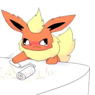 😩 c0cc6ae8 Flareon pokemon, tipe api, eeveelution, sedih, roller, lukisan whatsapp sticker