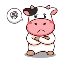 😠 48e86c1e 奶牛, 生气, 卡通, 动物, 插图 telegram sticker