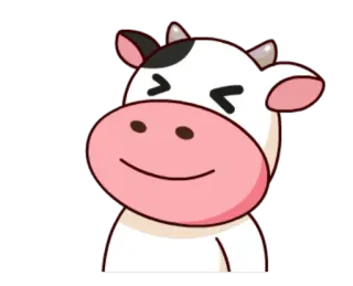 😆 a28344cc 奶牛, 动物, 卡通, 可爱, 快乐 telegram sticker