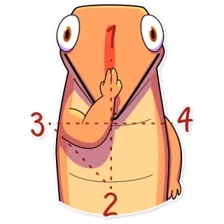 😶 194eb8bd 蜥蜴, 卡通, 中指, 冒犯手势, 动物 telegram sticker