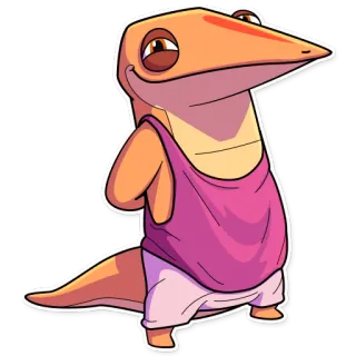 😊 e802643f 蜥蜴, 卡通, 动物, 爬行动物, 角色, 可爱, 蝾螈 telegram sticker