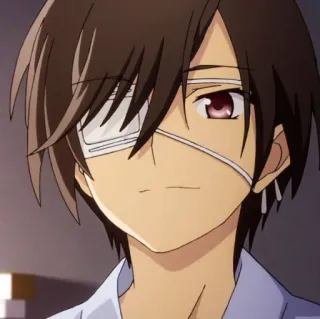 🥢 6c385590 anime, manga, postać, opaska na oko, brązowe włosy telegram sticker