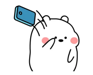 ✨ 4e1970dc adesivo, fofo, urso, celular, selfie, desenho animado whatsapp sticker