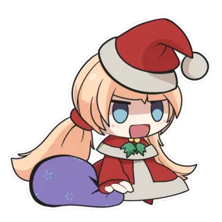 🎅 2136fba1 anime, christmas, santa hat, cartoon telegram sticker