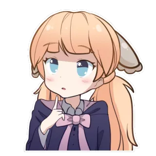 😕 240f185e anime, girl, cartoon, cute, illustration telegram sticker