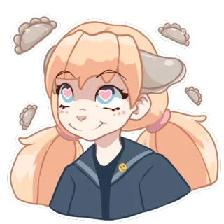 😍 c2686f42 anime, cartoon, cute, girl, dumplings, illustration, kawaii telegram sticker