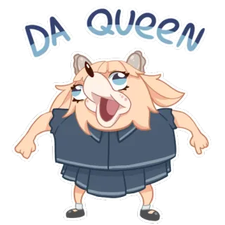 👑 e8bc3594 DA QUEEN meme, funny, character, expression, cartoon telegram sticker