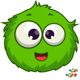 😀 8d864f55 만화, 초록색, 괴물, 폭신한, 털복숭이 telegram sticker