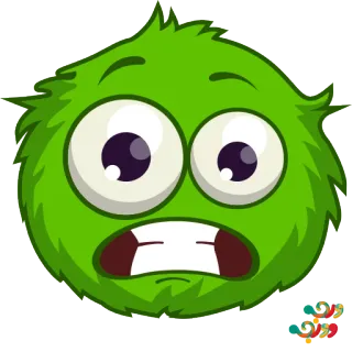 😱 8e77b2b1 초록색, 괴물, 털복숭이, 웃긴, 무서운, 눈, 만화 telegram sticker