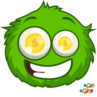 🤑 b99bbbf2 초록색, 괴물, 눈, 달러, 돈, 만화, 보송보송한 telegram sticker