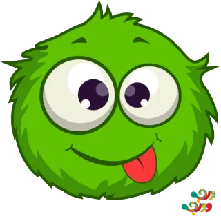 😋 c83b4c44 초록색, 보송보송한, 괴물, 혀, 튀어나온 눈, 만화, 스티커 telegram sticker