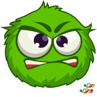 😡 e7b713d1 화난, 초록색, 괴물, 만화, 털복숭이 telegram sticker