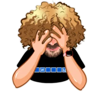 😤 1856f936 ИНИЦИАЛ personage, krullend haar, portret, persoon telegram sticker