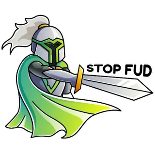 🛑 1e7bab59 STOP FUD caballero, espada, casco, armadura, stop fud, arte digital whatsapp sticker