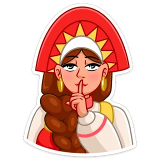 🤫 43b5f5df kobieta, tradycyjny, nakrycie głowy, cisza, spokój, gest telegram sticker