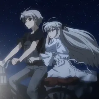 🐰 2ebec8f9 anime, couple, romantic, night, stars telegram sticker