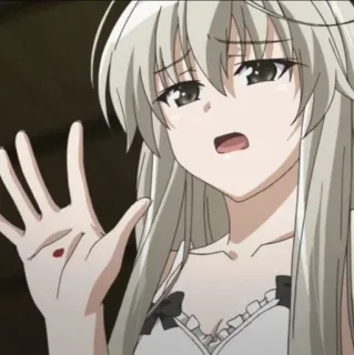 🪦 dfe7fb9d anime, girl, blood, sad, crying telegram sticker