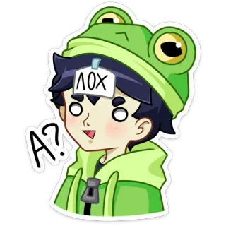 😂 b0bd0708 ЛОХ Аниме, Лягушка, Мультфильм, Персонаж, Зеленый, Сленг telegram sticker