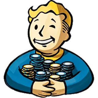 😀 24a81ac1 Vault Boy Fallout video game, character, vault-tec, casino chips, luck whatsapp sticker