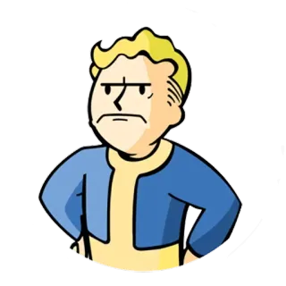 😐 2e9768ac Vault Boy Fallout fallout, vault boy, cartoon, video game whatsapp sticker