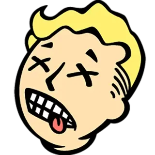 😝 63126296 Vault Boy Fallout video game, fallout, vault boy, dead, x eyes, cartoon whatsapp sticker