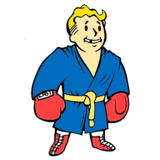 👊 c35b8982 Vault Boy Fallout CAST fallout, vault-tec, video game, boxing, vault boy whatsapp sticker